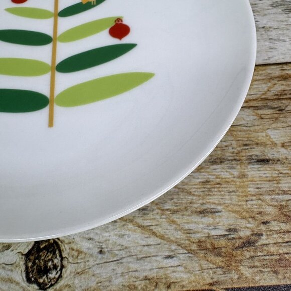 Rachael Ray HOLIDAY HOOT Christmas Tree Owl Stars Porcelain Salad Plates Set 4 - Picture 15 of 16